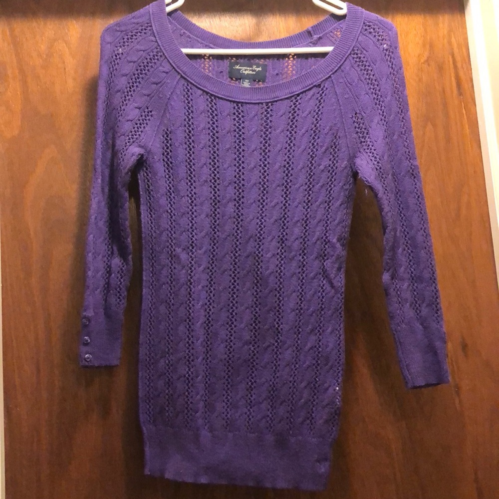 Lightweight purple knit sweater